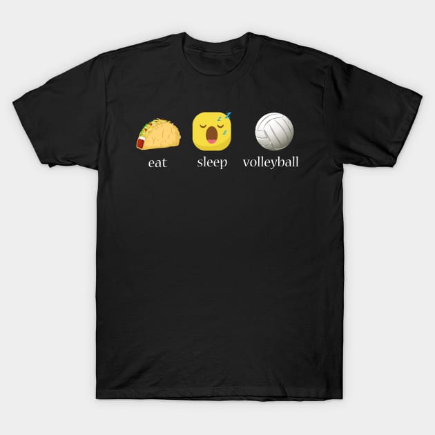 Eat sleep volleyball repeat emoji emoticons graphic T-Shirt by MarrinerAlex